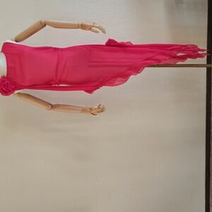 Pink flattering see thru dress